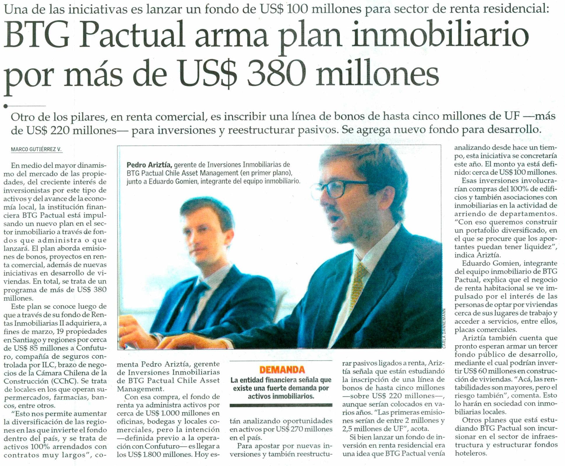 Btg Pactual Arma Plan Inmobiliario Por M S De Us Millones Btg